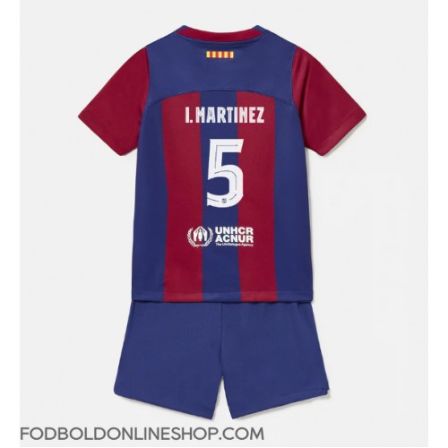 Barcelona Inigo Martinez #5 Hjemme Trøje Børn 2023-24 Kortærmet (+ Korte bukser)